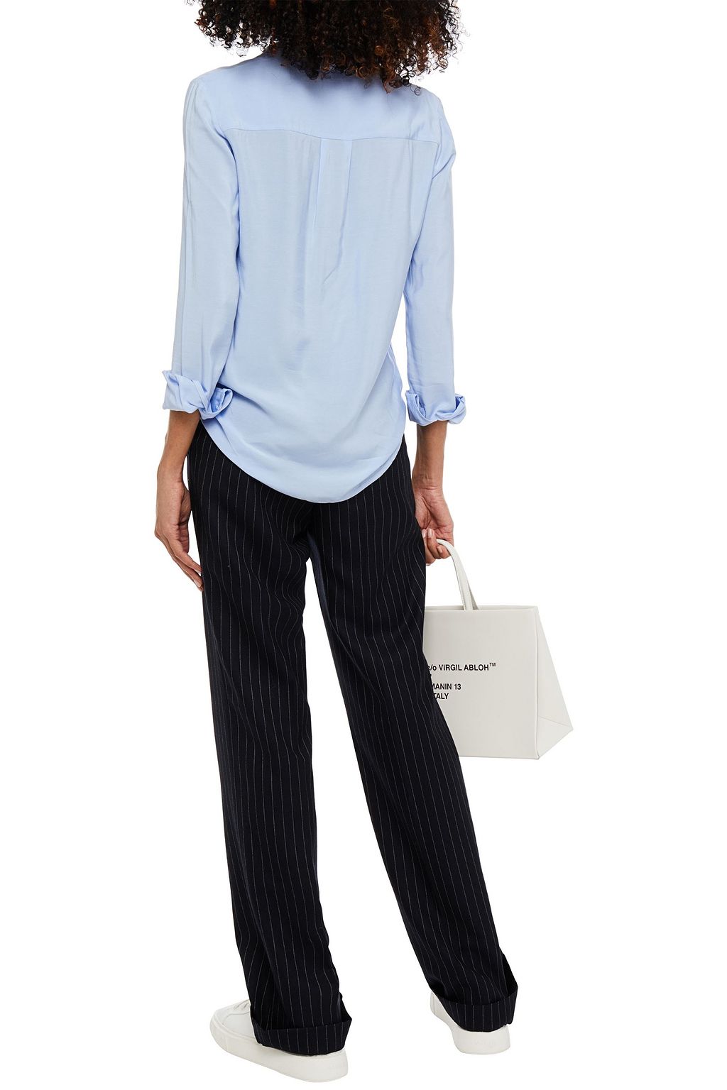 BAUM UND PFERDGARTEN Magdalena appliquéd striped voile shirt