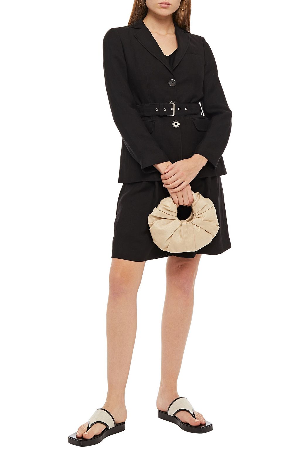 PIAZZA SEMPIONE Belted shantung blazer