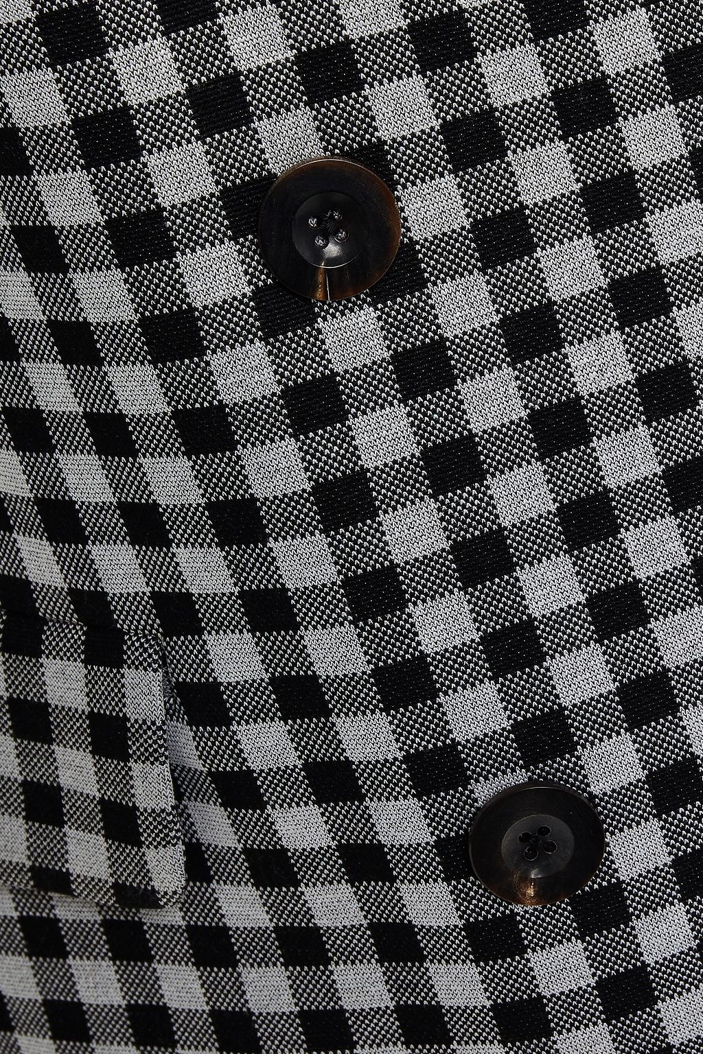 ROSETTA GETTY Double-breasted gingham jacquard-knit blazer
