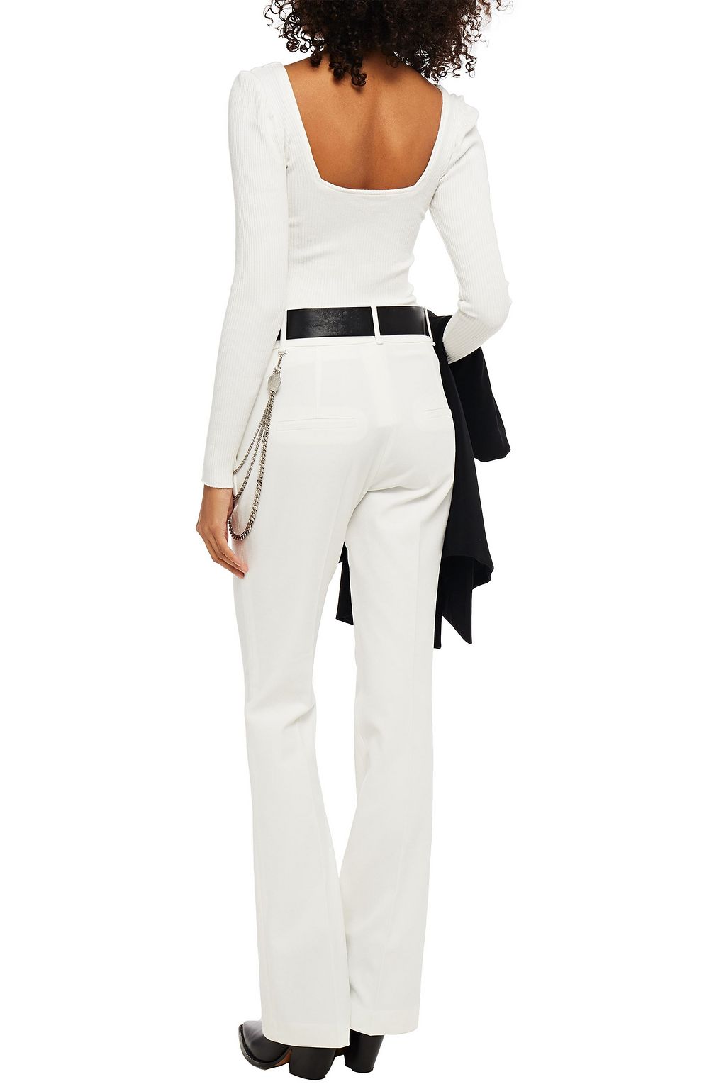 VERONICA BEARD Alair chain-embellished crepe flared pants