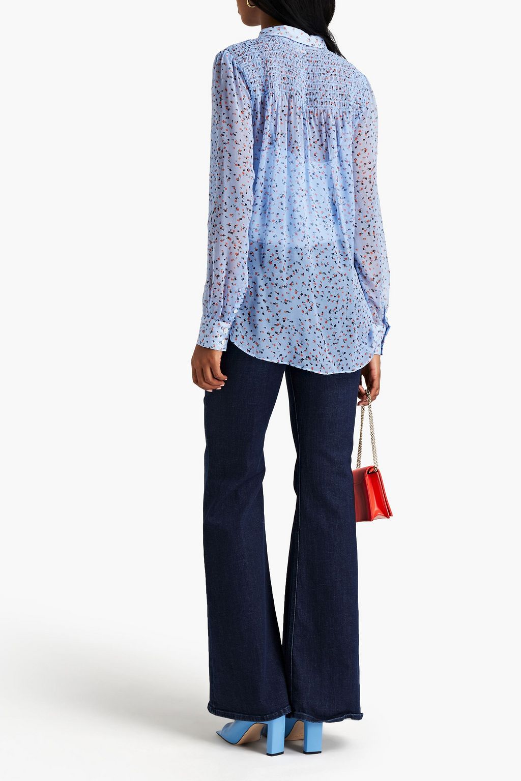 VERONICA BEARD Dazed tie-front floral-print silk-georgette blouse