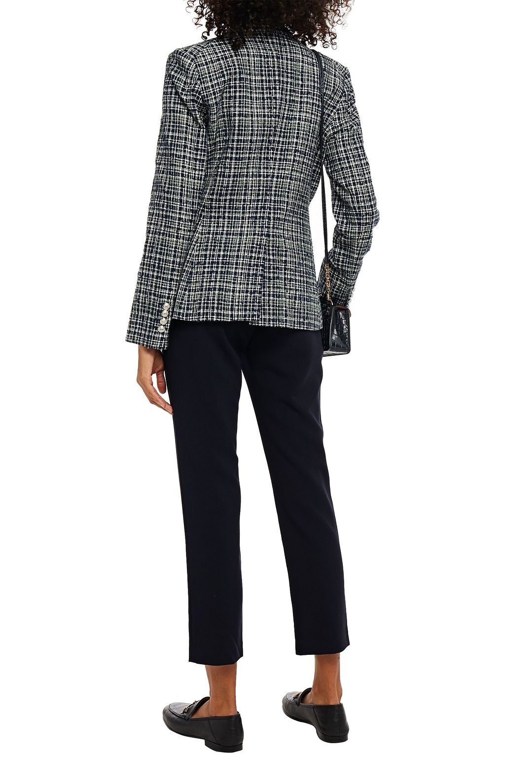 VERONICA BEARD Cutaway Dickey cotton-blend bouclé-tweed blazer