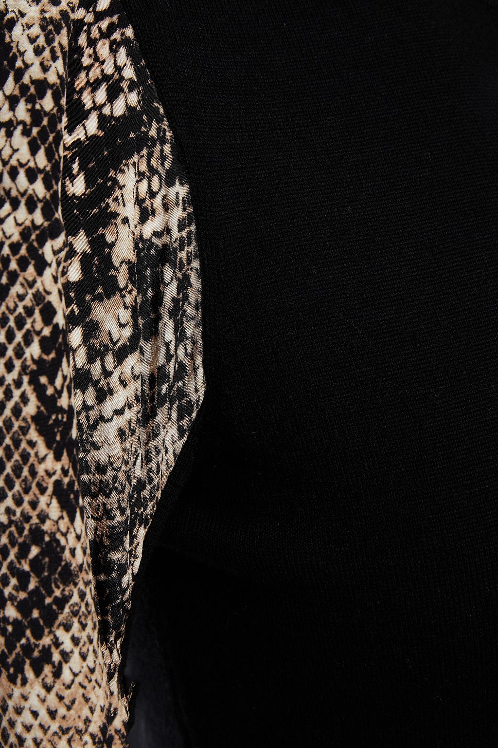 VERONICA BEARD Snake-print silk-paneled merino wool sweater