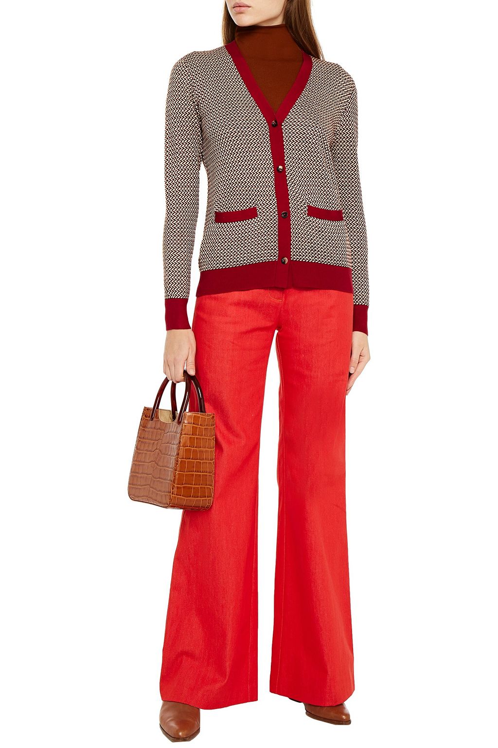ROSETTA GETTY Silk and cashmere-blend cardigan