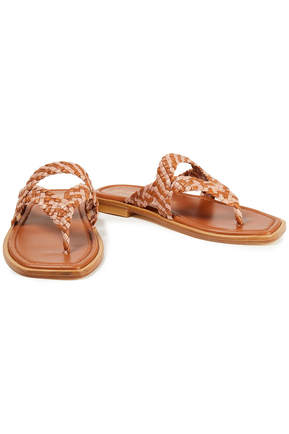 Stuart Weitzman Rosie Woven Leather Sandals In Brown