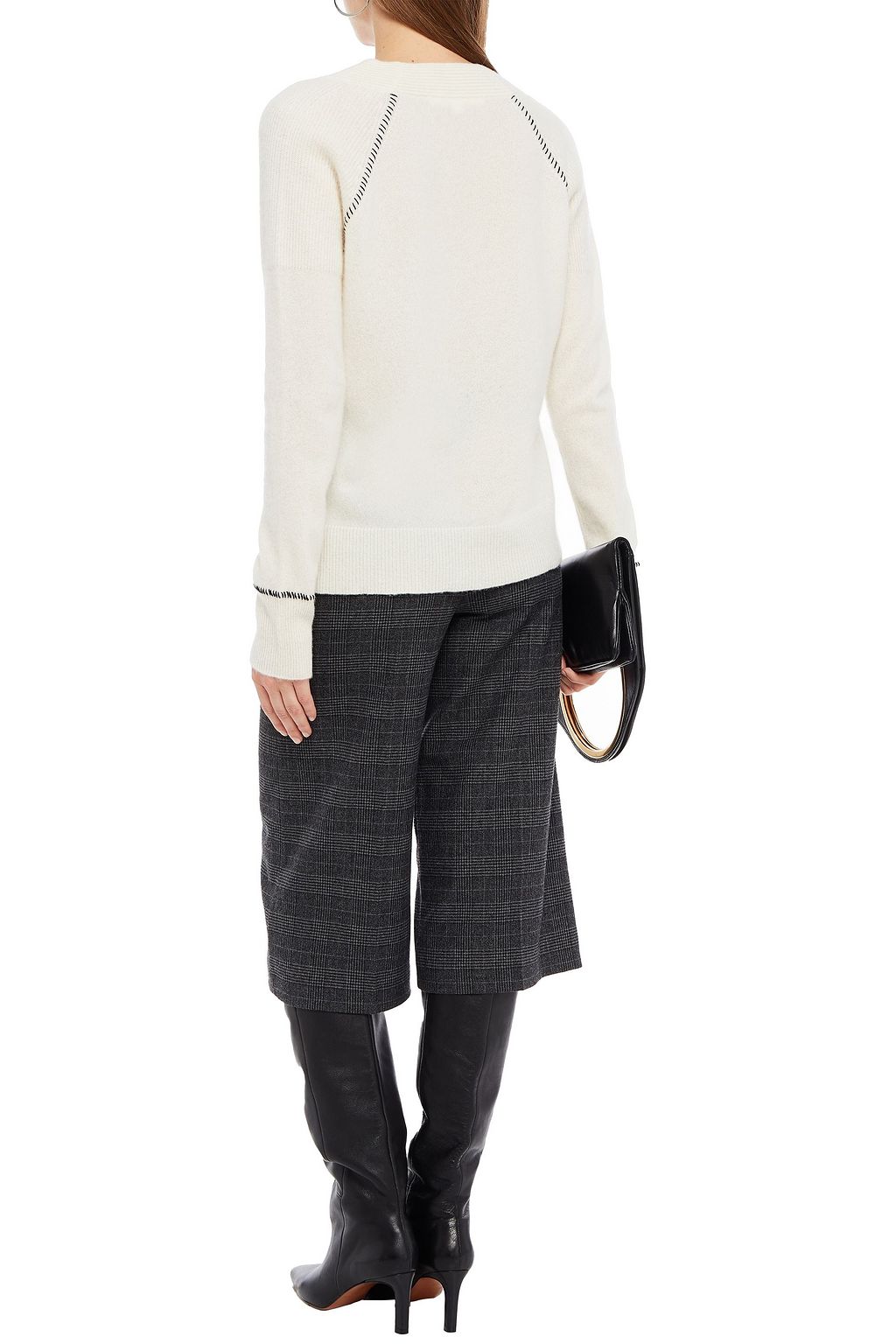 VERONICA BEARD Whipstitched cashmere sweater