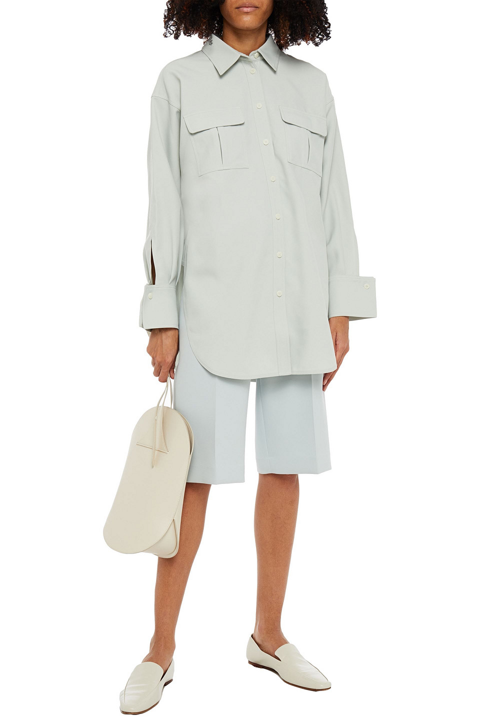 Gia Studios Crepe Shirt In Light Green