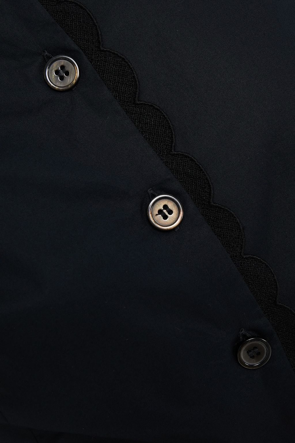 PIAZZA SEMPIONE Silk organza-paneled cotton-blend poplin top