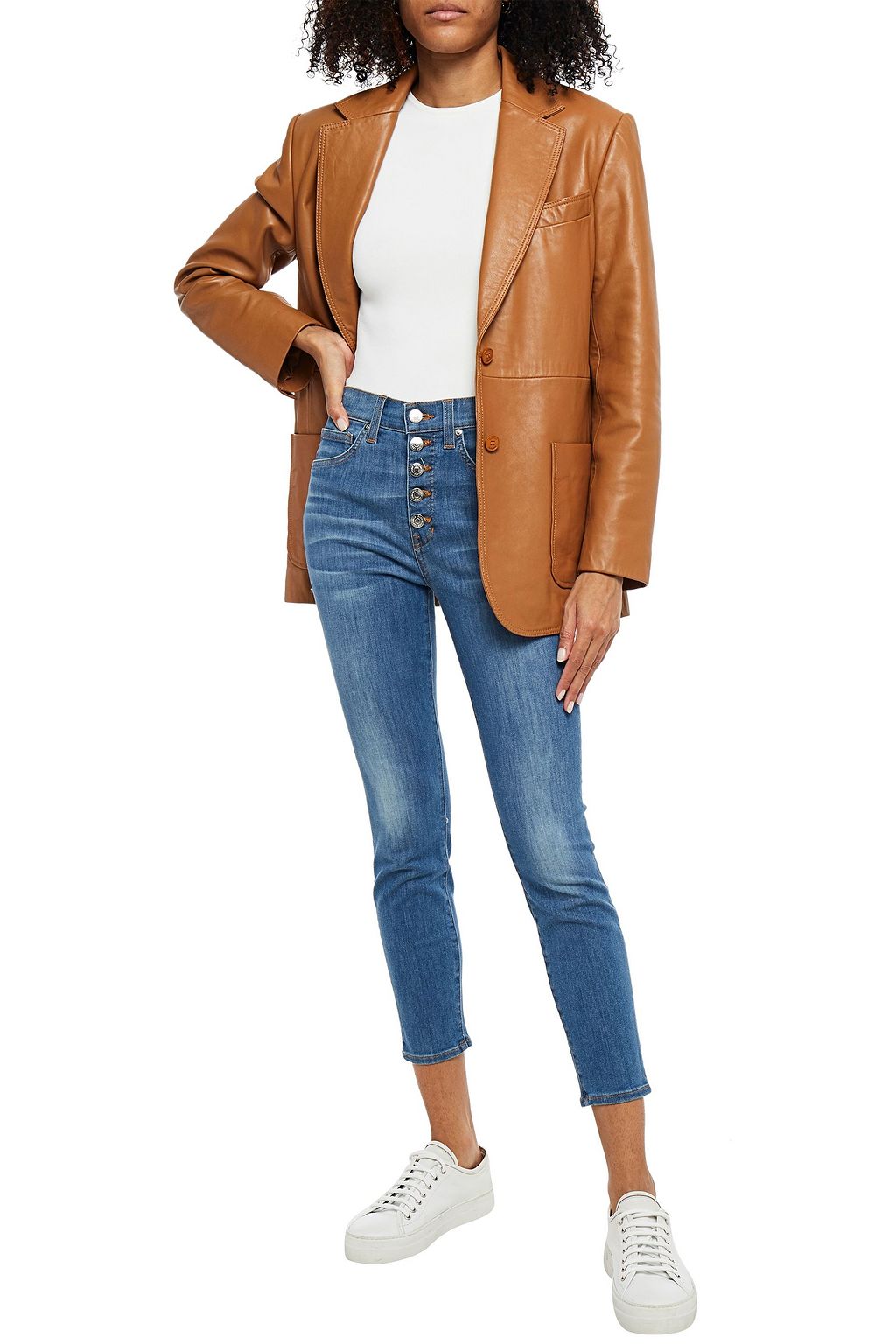 VERONICA BEARD Cropped high-rise skinny jeans