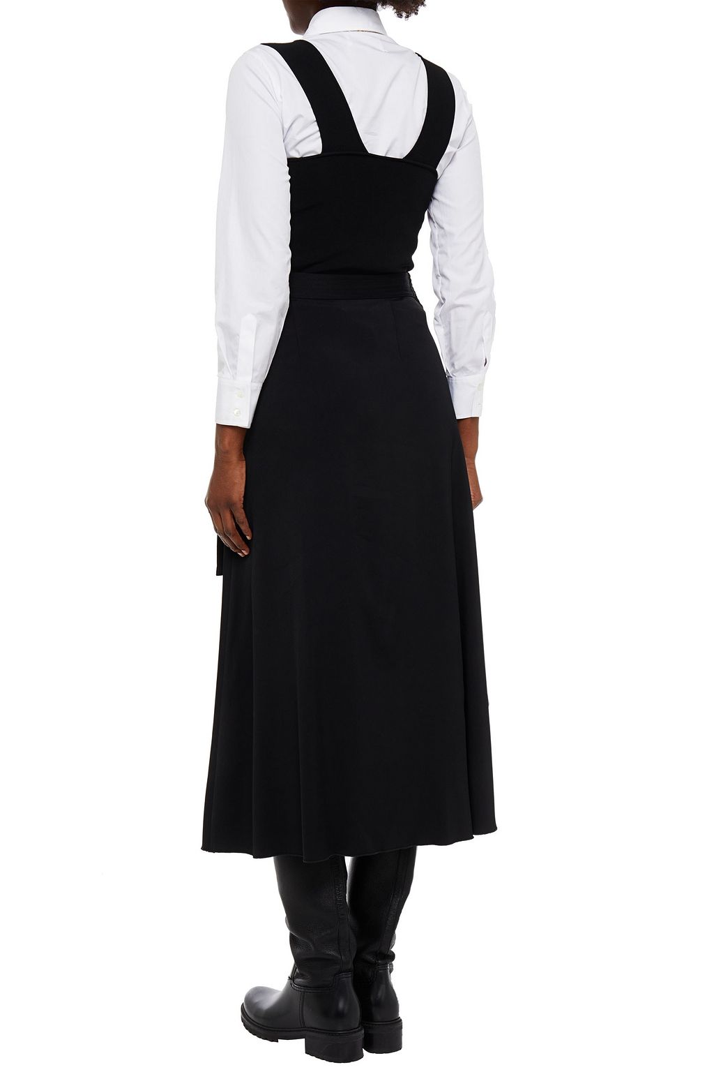 ROSETTA GETTY Wrap-effect stretch-cady midi skirt