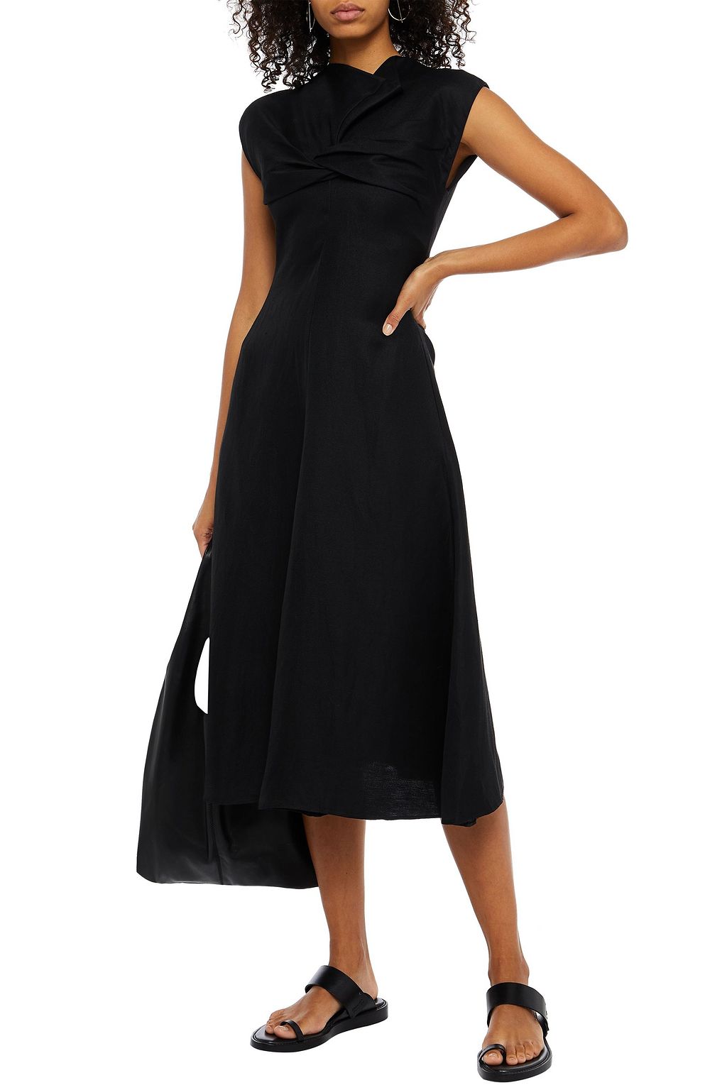 GIA STUDIOS Twisted twill midi dress