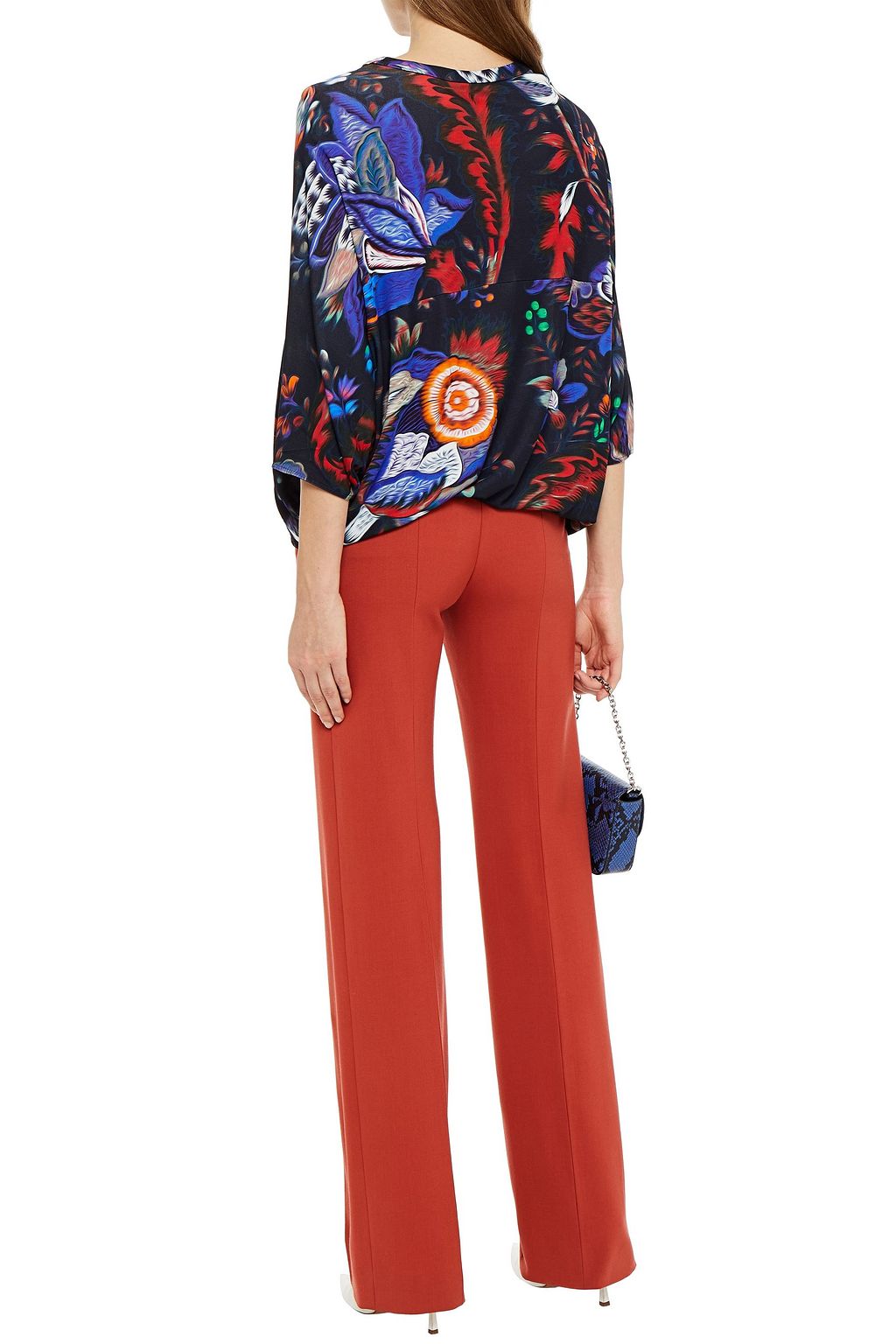 ROBERTO CAVALLI Printed satin-jersey top