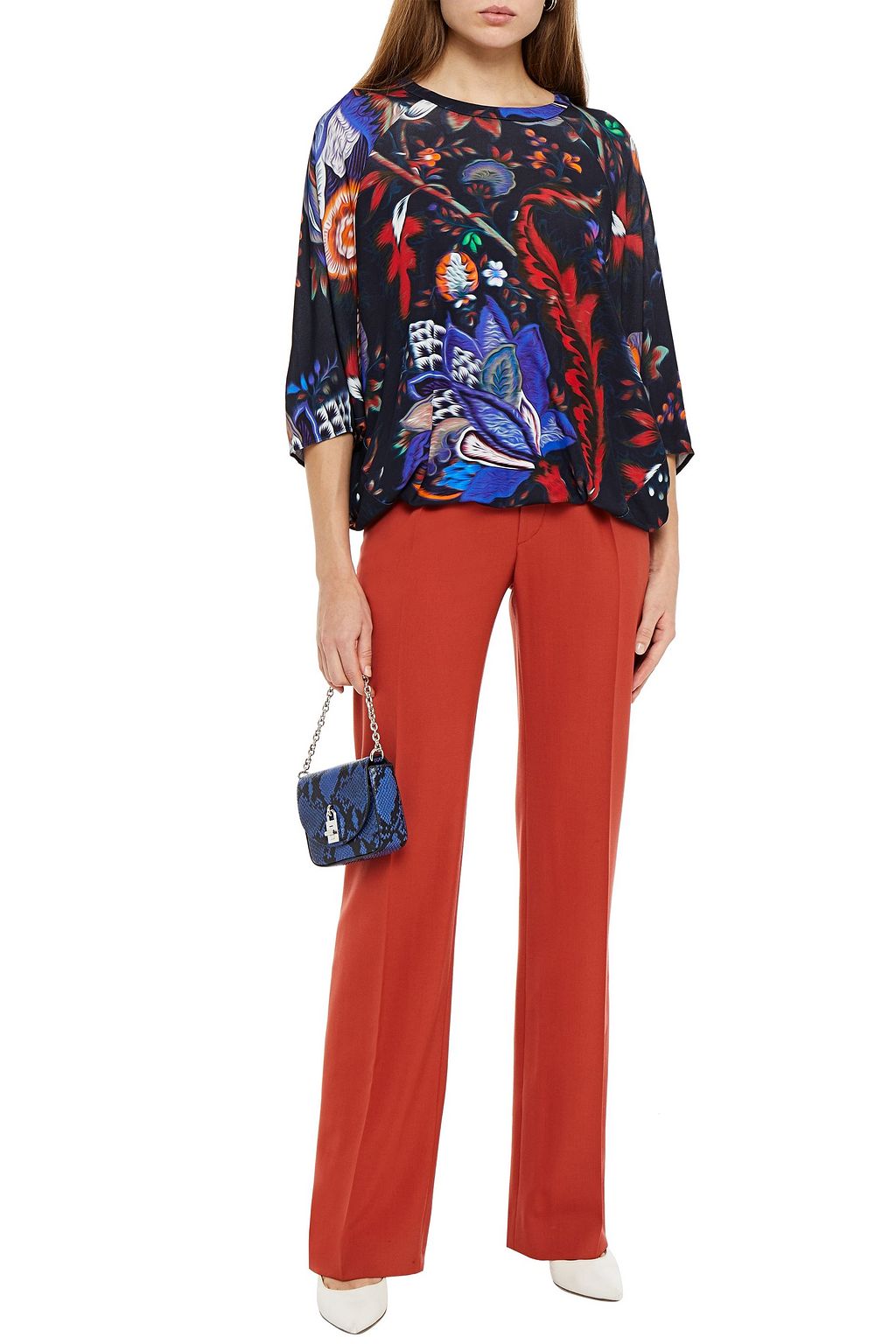 ROBERTO CAVALLI Printed satin-jersey top