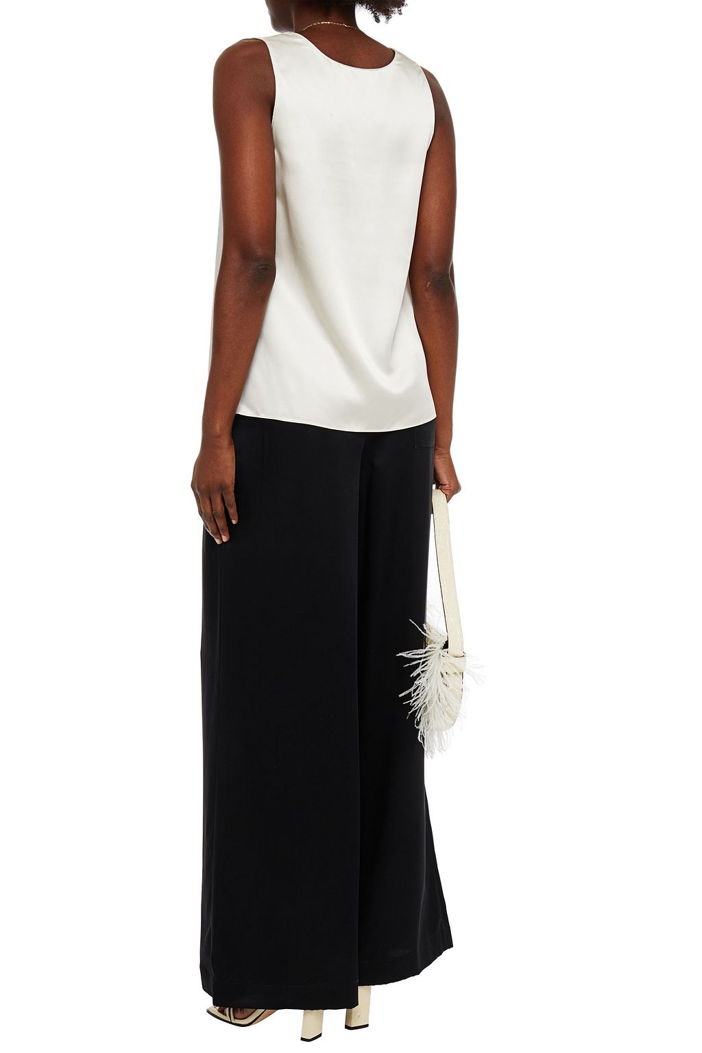ROSETTA GETTY Silk-satin wide-leg pants
