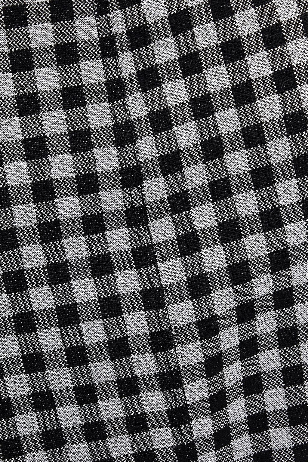ROSETTA GETTY Gingham stretch-jacquard midi skirt
