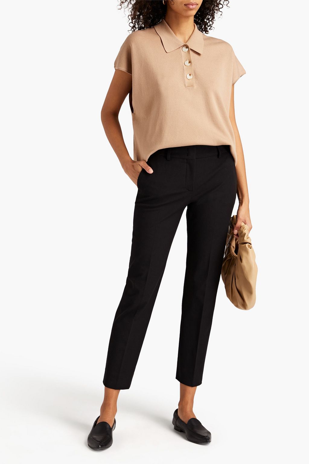 PIAZZA SEMPIONE Cotton-blend twill tapered pants