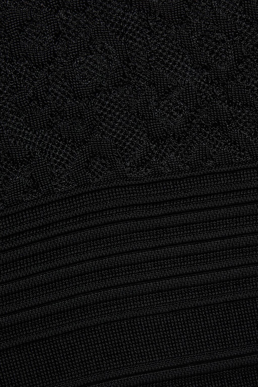 ROBERTO CAVALLI Ribbed and jacquard-knit turtleneck sweater