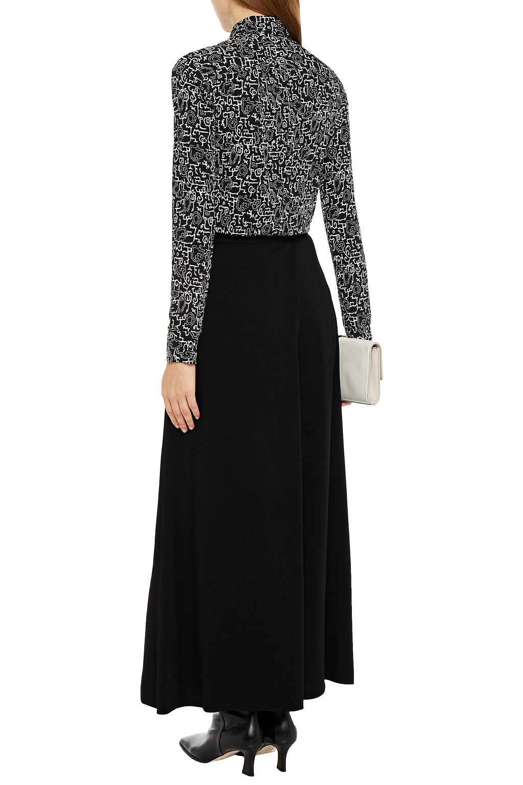 ROSETTA GETTY Wrap-effect crepe wide-leg pants