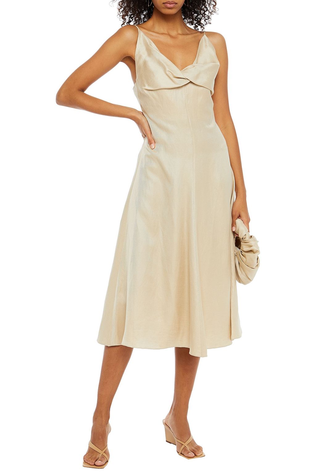 GIA STUDIOS Twist-front twill midi dress