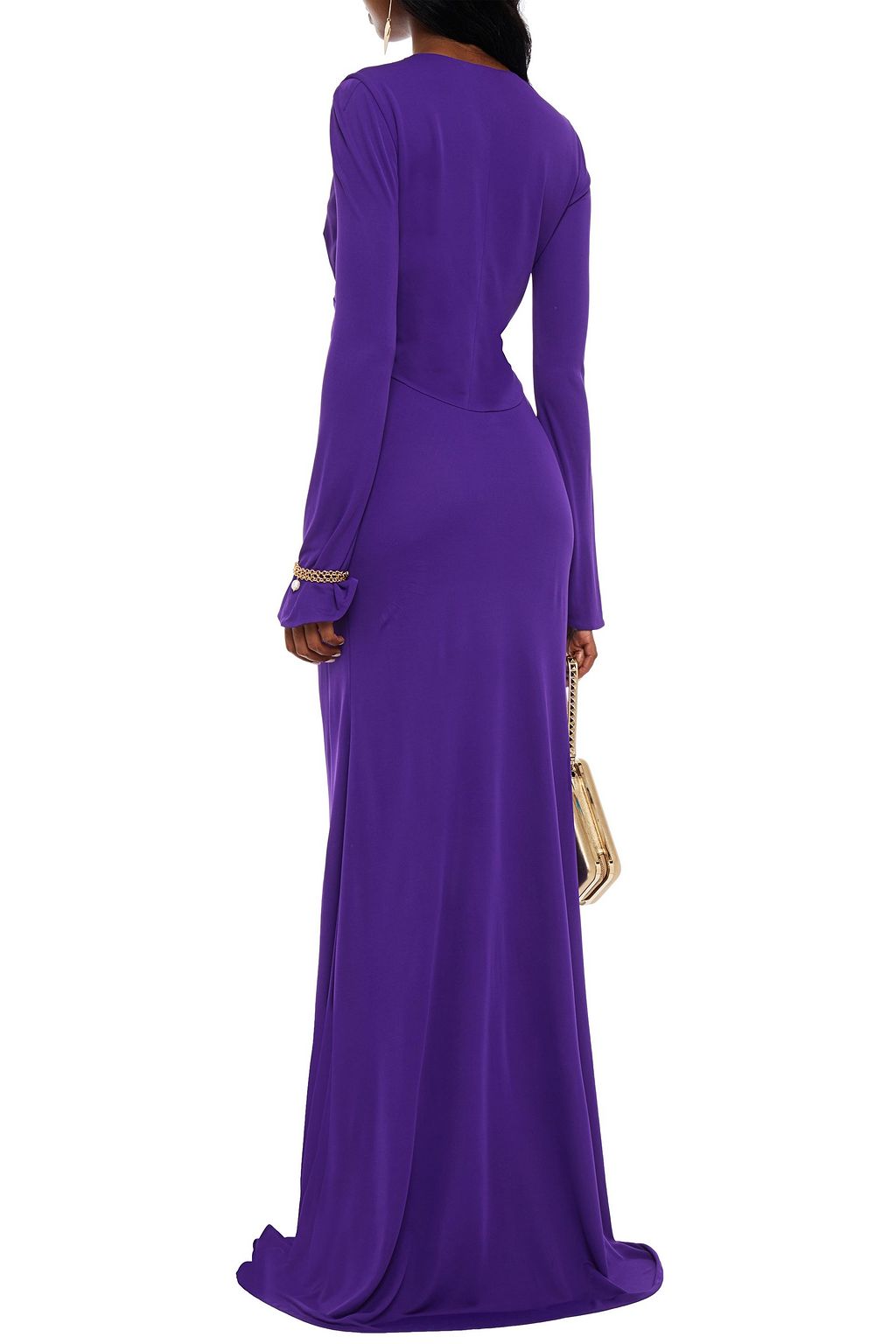 ROBERTO CAVALLI Embellished crepe maxi dress
