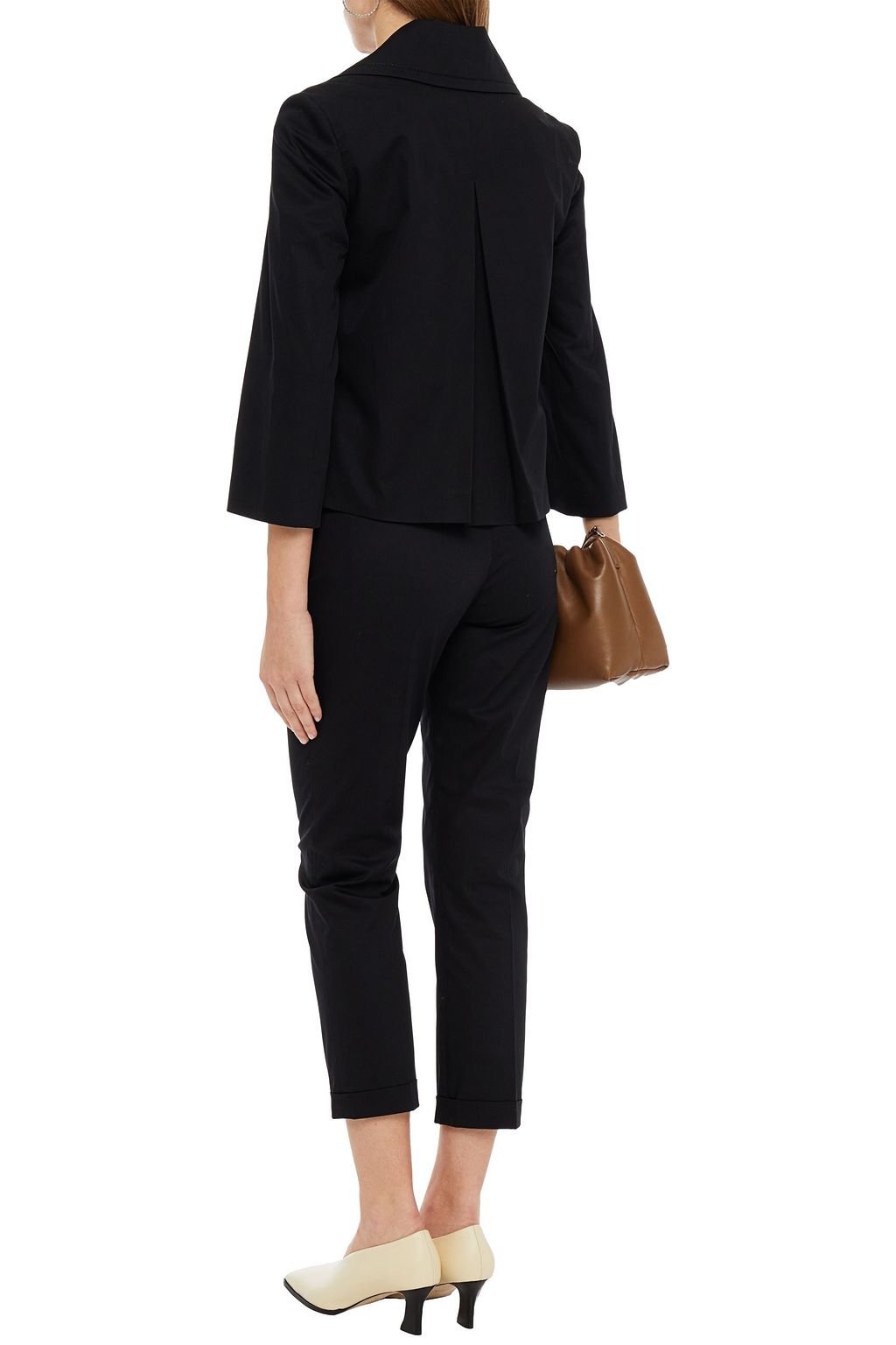 PIAZZA SEMPIONE Cropped cotton-blend twill slim-leg pants