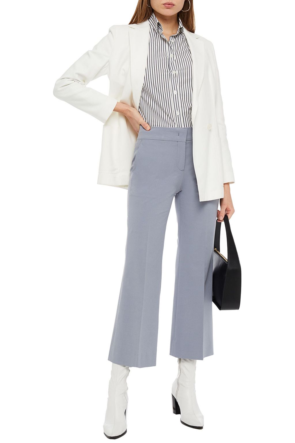 PIAZZA SEMPIONE Stretch-cotton twill bootcut pants