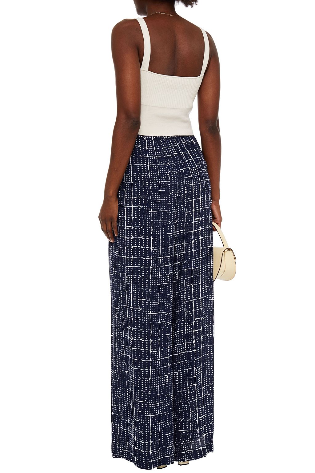 ROSETTA GETTY Printed crepe wide-leg pants