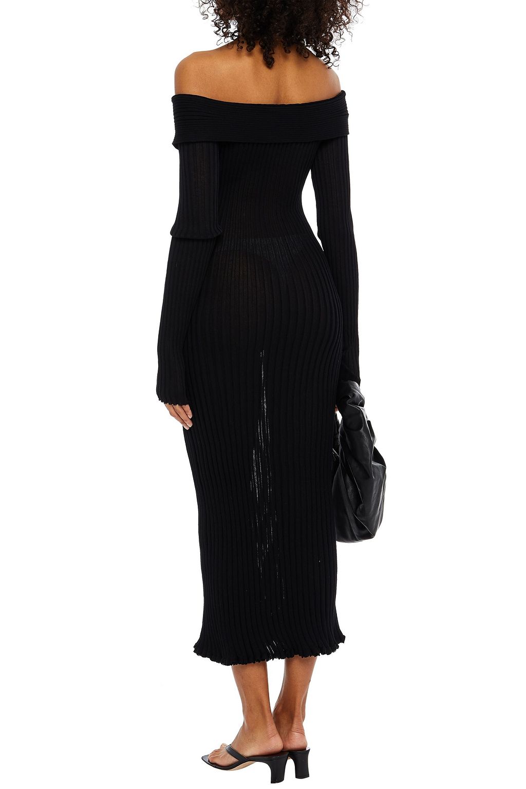 GIA STUDIOS Off-the-shoulder ribbed-knit midi dress