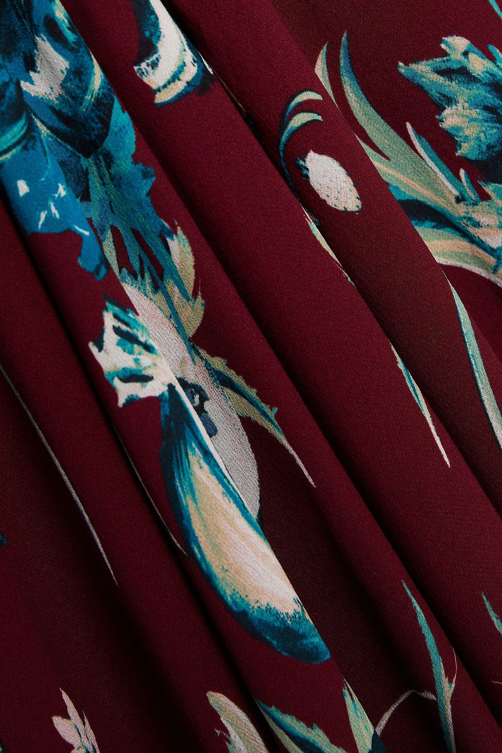 ROBERTO CAVALLI Cutout floral-print silk-georgette kaftan
