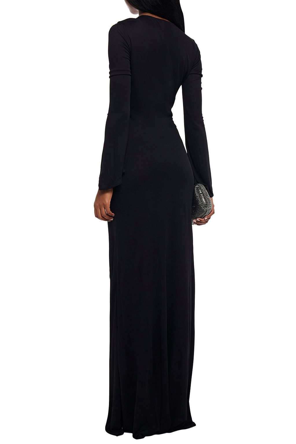 ROBERTO CAVALLI Embellished crepe maxi dress