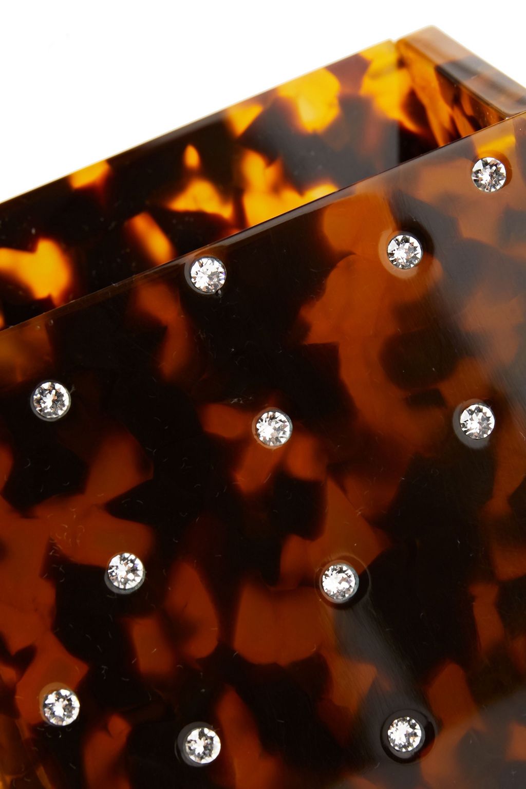 ALEXACHUNG Embellished tortoiseshell-print Perspex cigarette case