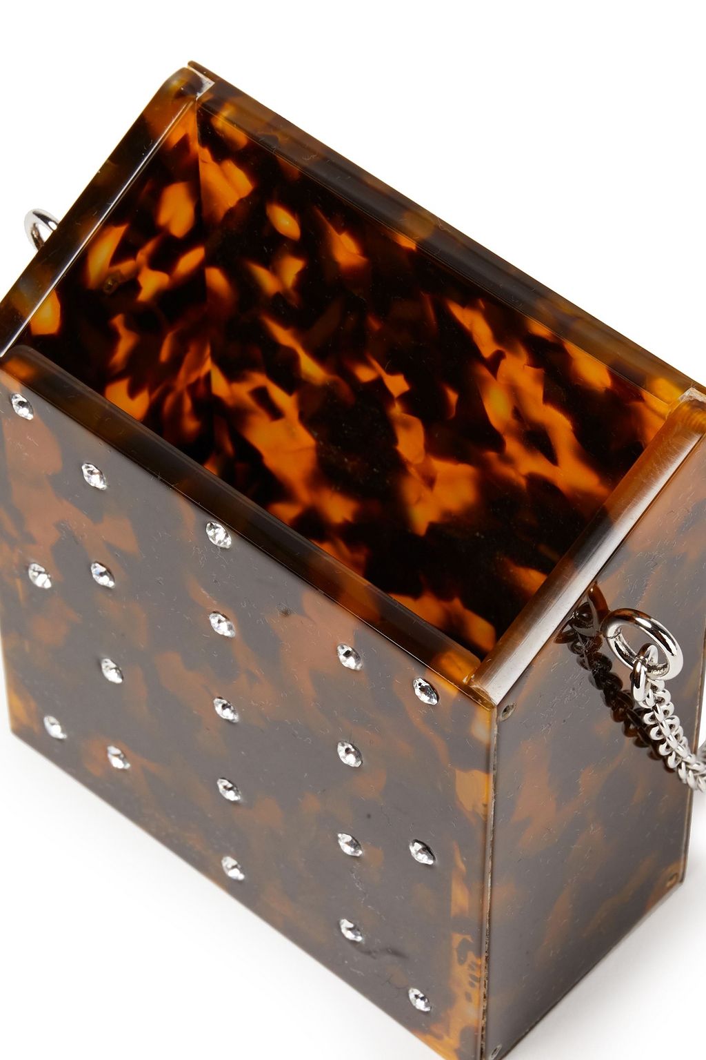ALEXACHUNG Embellished tortoiseshell-print Perspex cigarette case