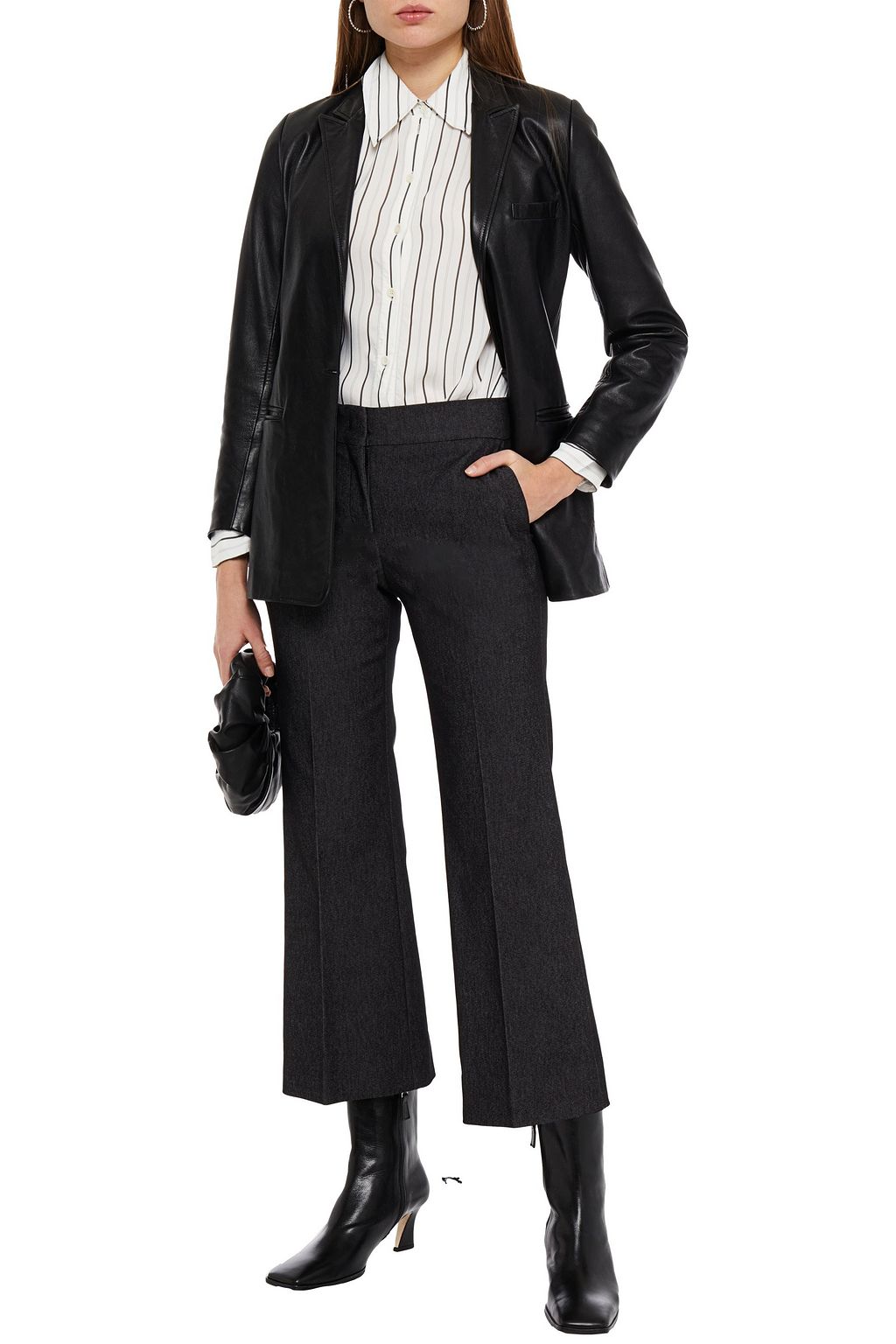 PIAZZA SEMPIONE Cotton-blend gabardine kick-flare pants