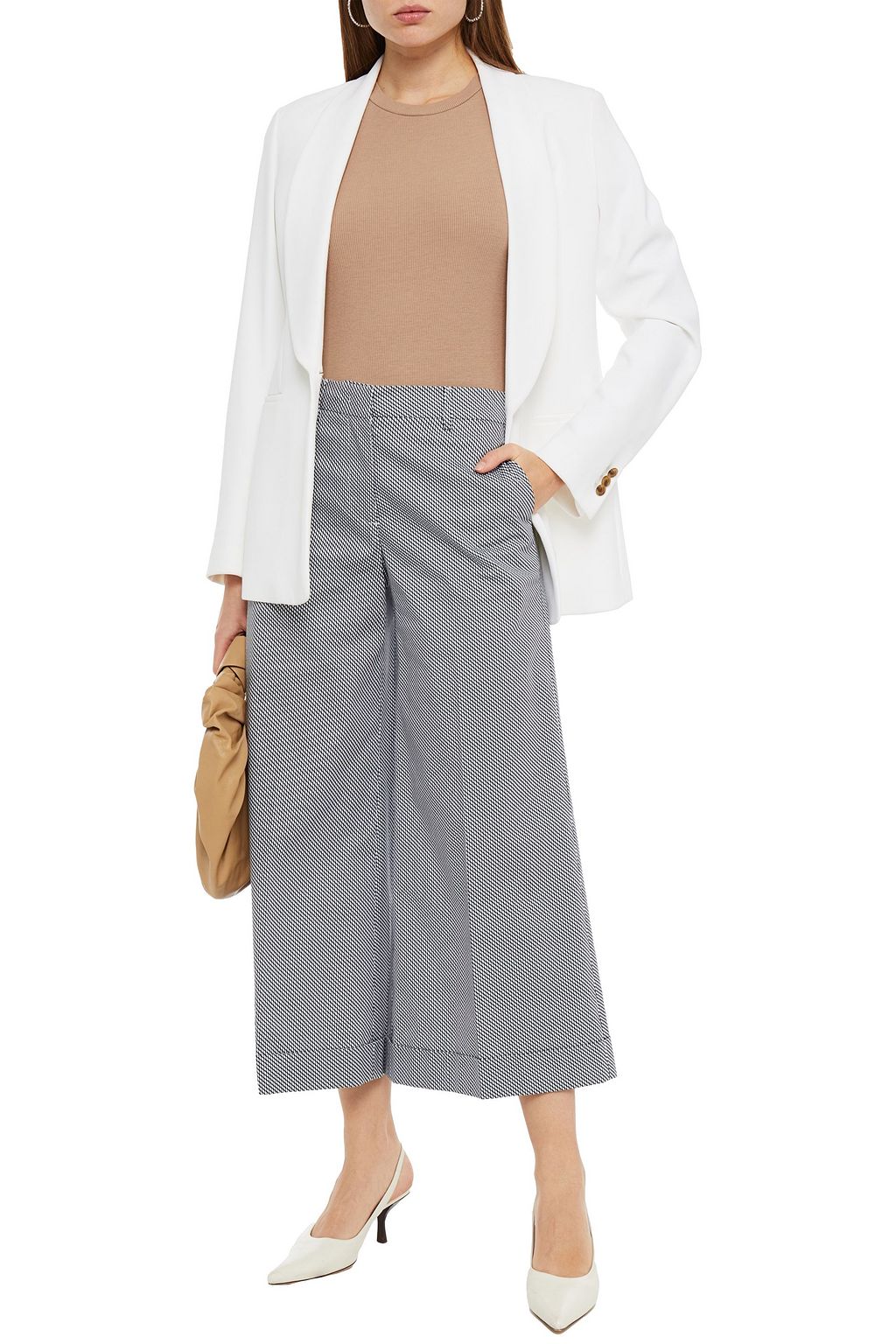 PIAZZA SEMPIONE Printed cotton-blend culottes