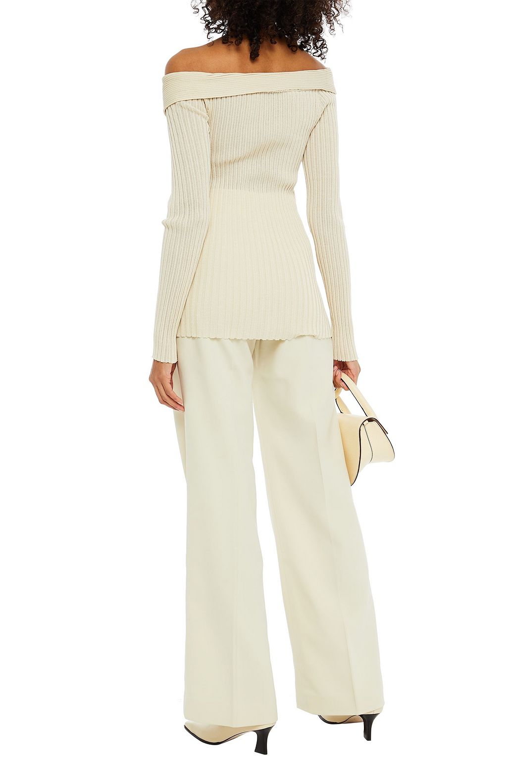 GIA STUDIOS Off-the-shoulder ribbed-knit top
