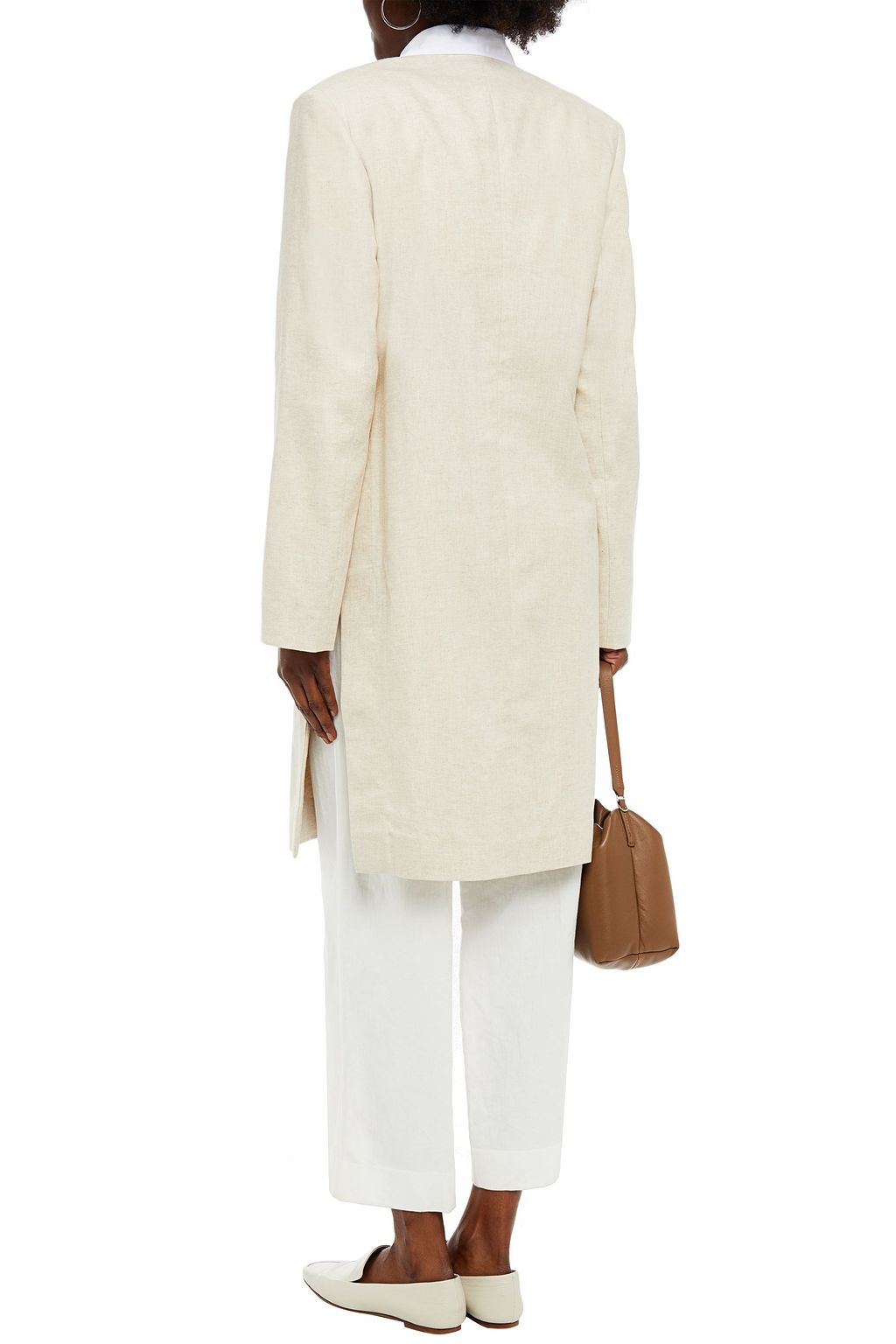 GIA STUDIOS Double-breasted linen and cotton-blend jacket