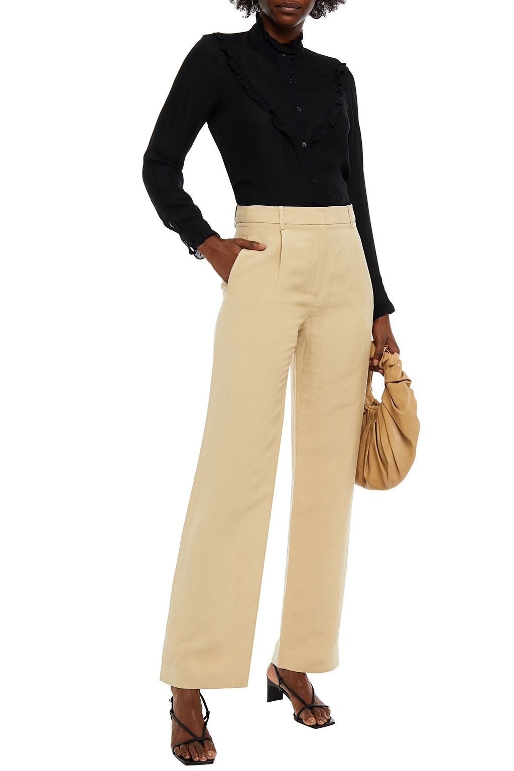 NILI LOTAN Marcela ruffled silk-georgette shirt
