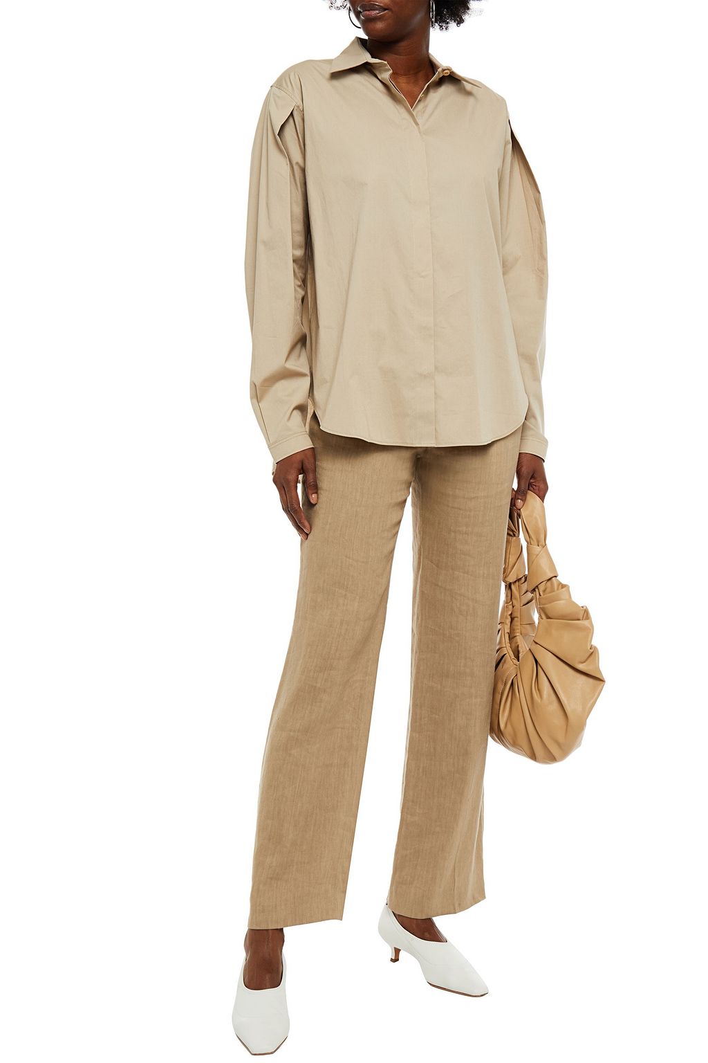 PIECE OF WHITE Christie stretch-cotton poplin shirt