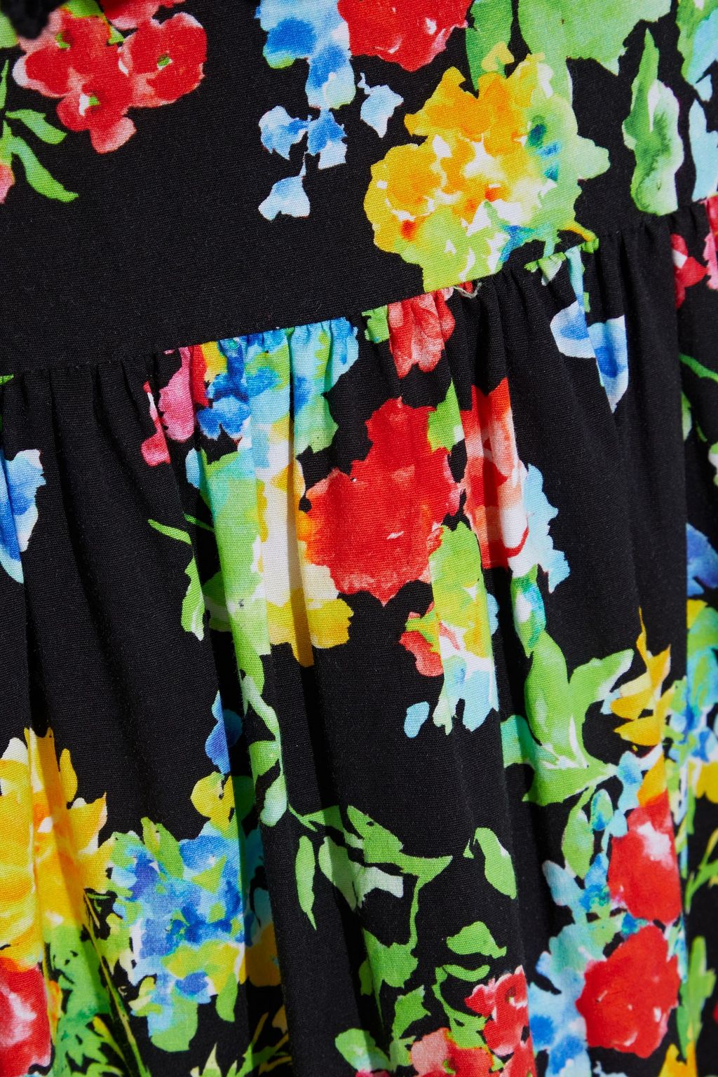 CAROLINE CONSTAS Kolly off-the-shoulder ruffled floral-print stretch-cotton dress