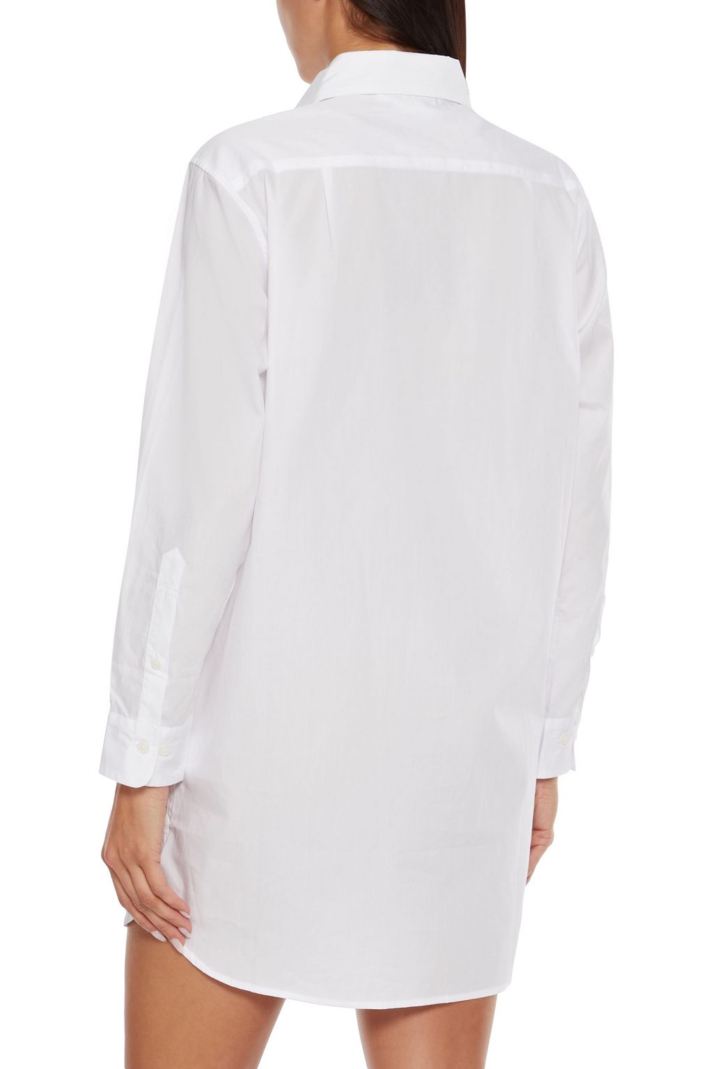 SLEEPY JONES Pintucked cotton-poplin nightshirt