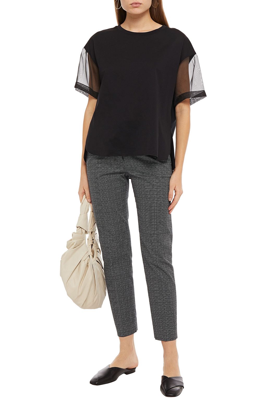 PIAZZA SEMPIONE Printed cotton-blend twill tapered pants