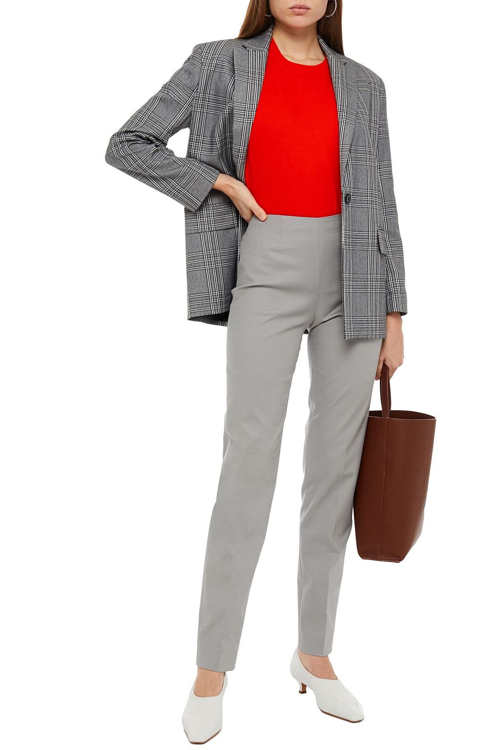 PIAZZA SEMPIONE Cotton-blend slim-leg pants
