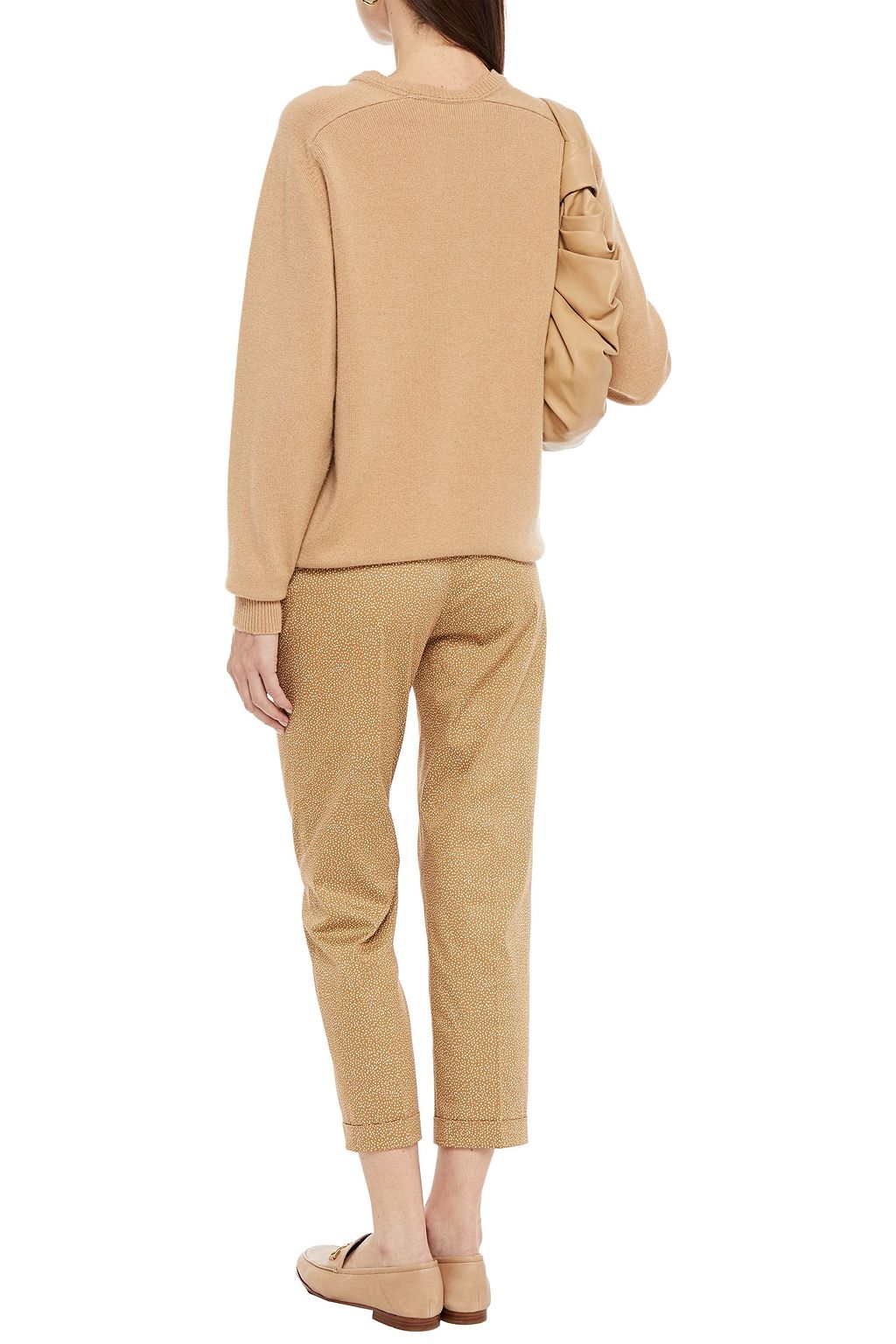 PIAZZA SEMPIONE Cropped polka-dot cotton-blend twill tapered pants