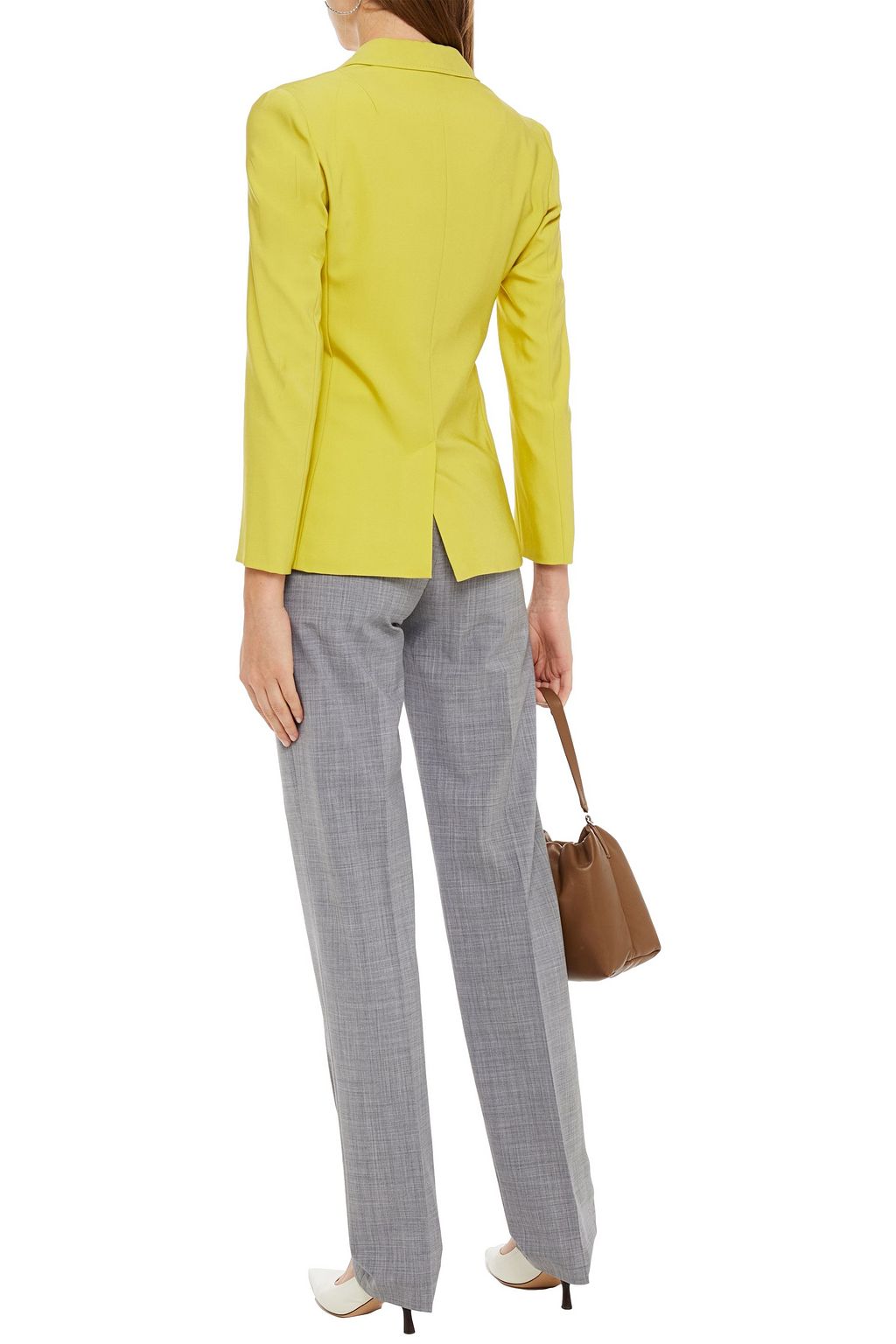 PIAZZA SEMPIONE Mélange wool-blend straight-leg pants