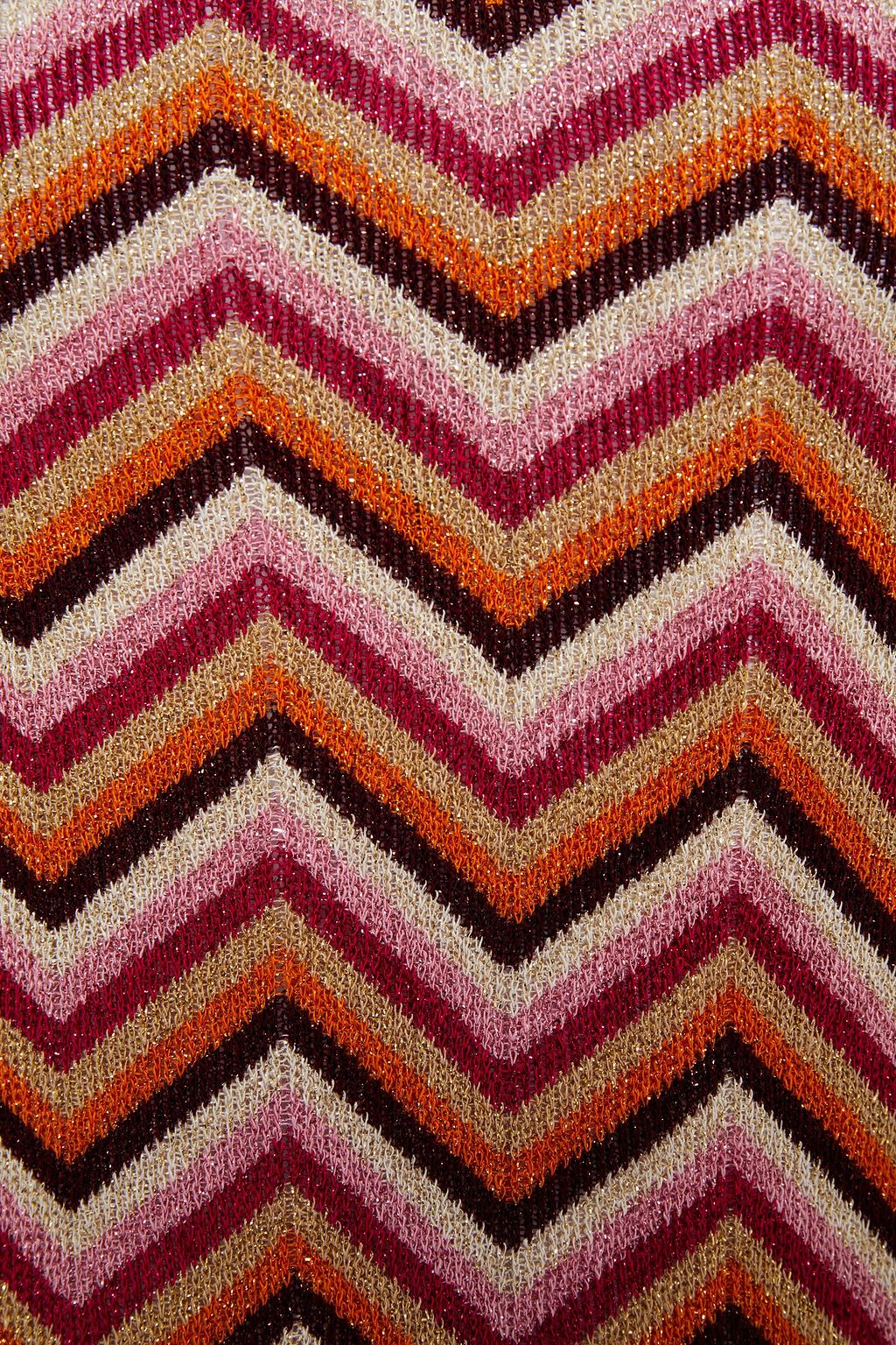 M MISSONI Ribbed metallic crochet-knit top