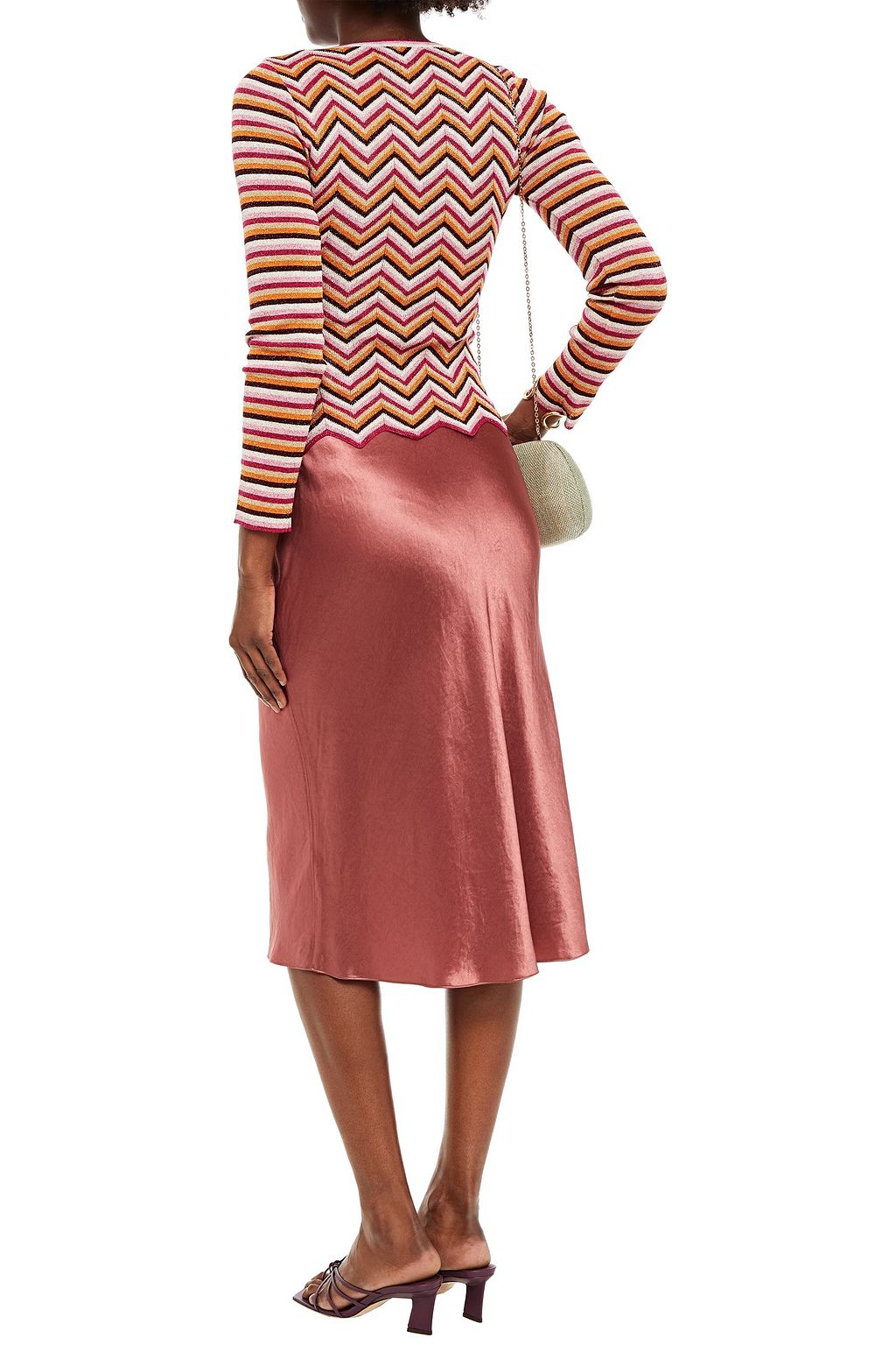 M MISSONI Ribbed metallic crochet-knit top