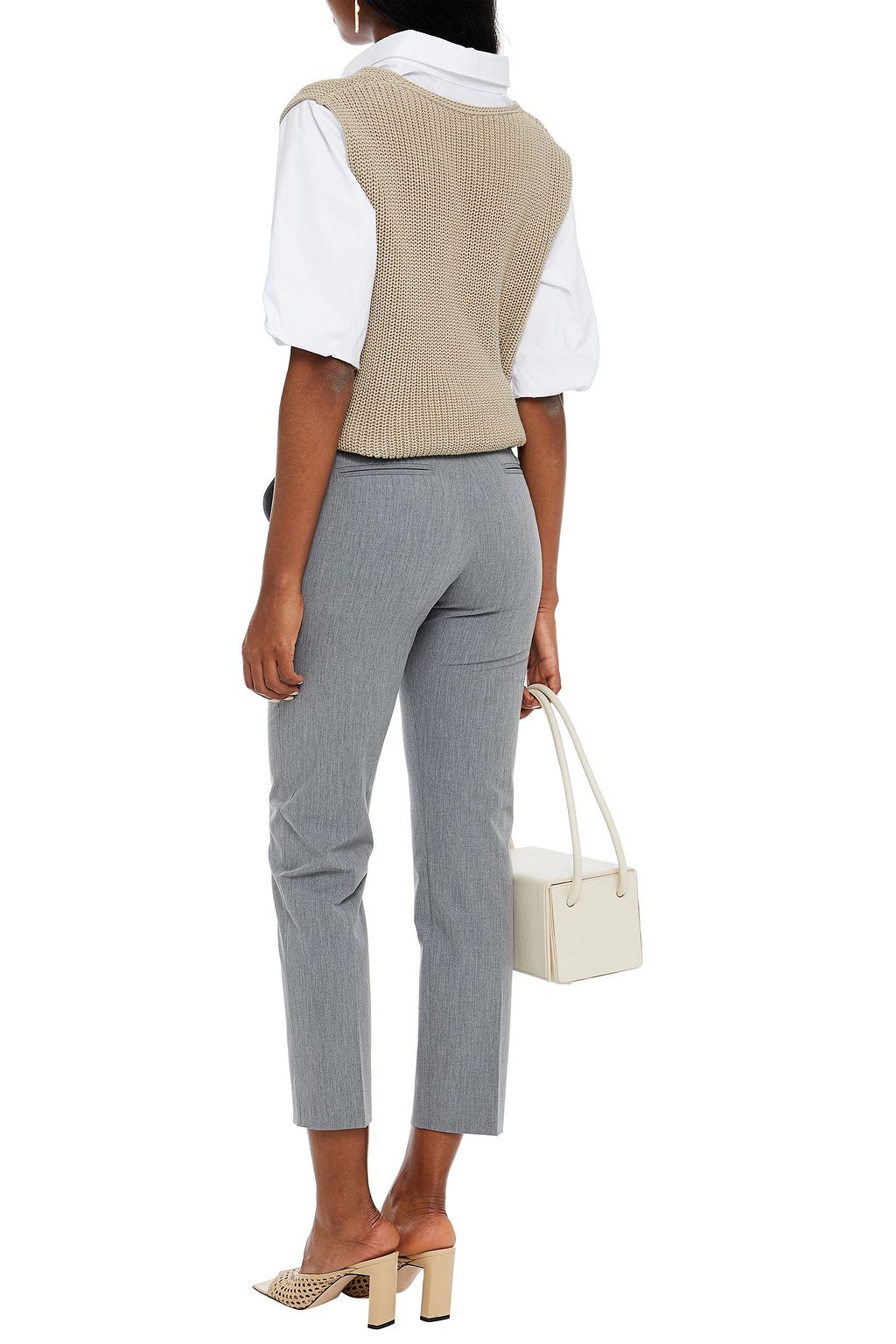 PIAZZA SEMPIONE Mélange twill tapered pants