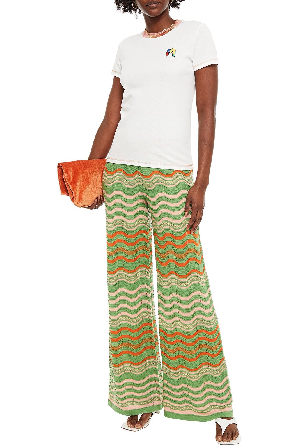 M MISSONI Appliquéd cotton-jersey T-shirt