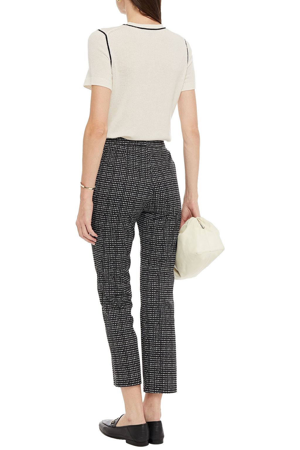 PIAZZA SEMPIONE Printed cotton-blend straight-leg pants