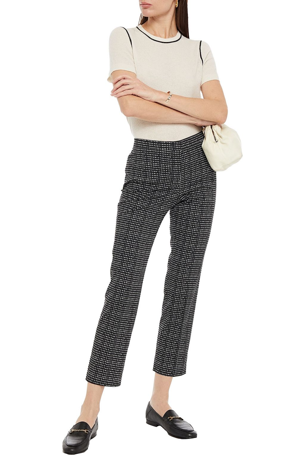 PIAZZA SEMPIONE Printed cotton-blend straight-leg pants